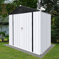 Outdoor Storage Sheds 4FT X 6FT Apex Roof White+Black