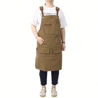 Heavy Duty 16 Oz Canvas Tool Apron for Carpenters Adjustable Unisex Durable Double Stitched Workwear