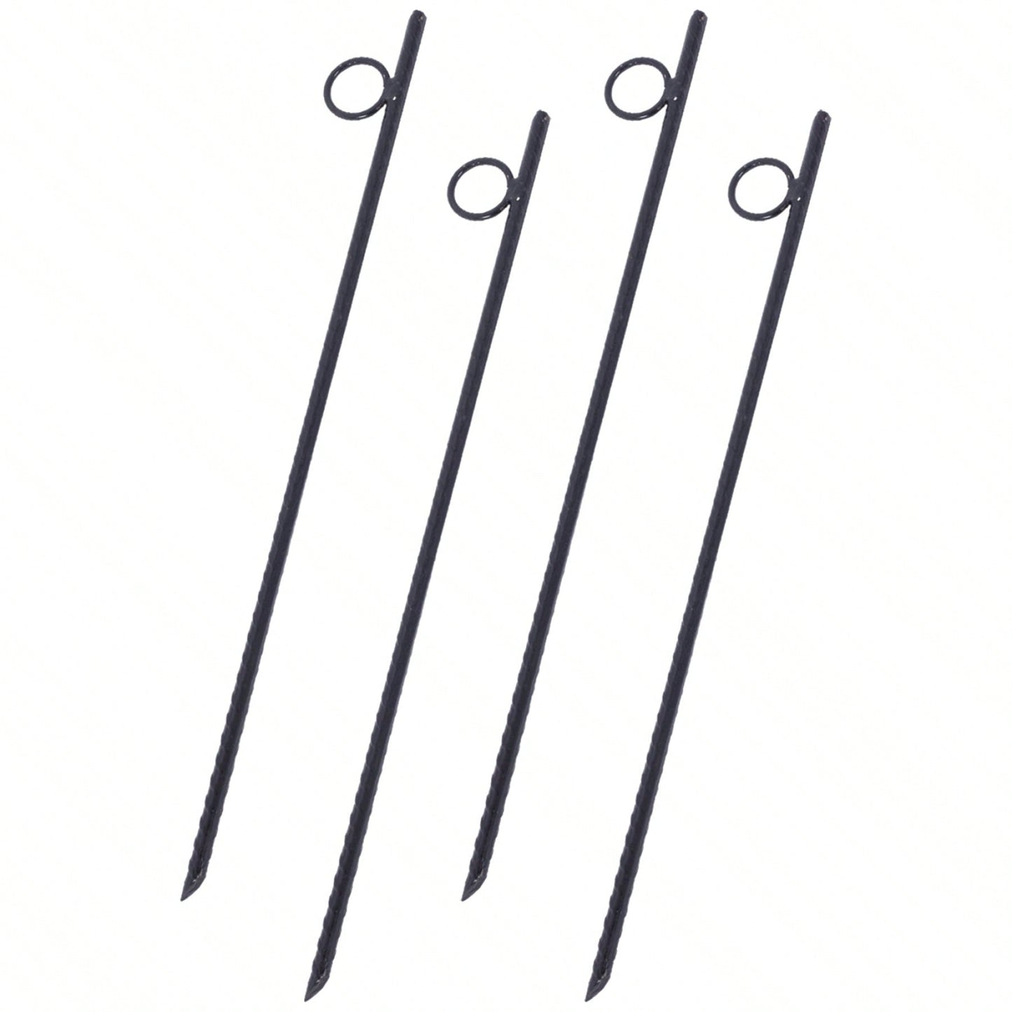 4pcs Grip Rebar 3/8x 18 Inch Steel Durable Heavy Duty Tent Canopy Ground Stakes With Angled Ends And 1 Inch Loops For Campsites And Canopies