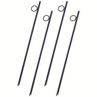 4pcs Grip Rebar 3/8x 18 Inch Steel Durable Heavy Duty Tent Canopy Ground Stakes With Angled Ends And 1 Inch Loops For Campsites And Canopies