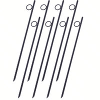 8pcs Grip Rebar 3/8x 18 Inch Steel Durable Heavy Duty Tent Canopy Ground Stakes With Angled Ends And 1 Inch Loops For Campsites And Canopies