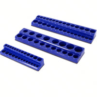 3 Piece Metric Magnetic Socket Organizers, Magnetic Socket Holder, Black Tool Box Organizer