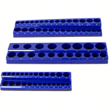 3 Piece Metric Magnetic Socket Organizers, Magnetic Socket Holder, Black Tool Box Organizer