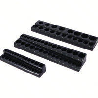 3 Piece Metric Magnetic Socket Organizers, Magnetic Socket Holder, Black Tool Box Organizer