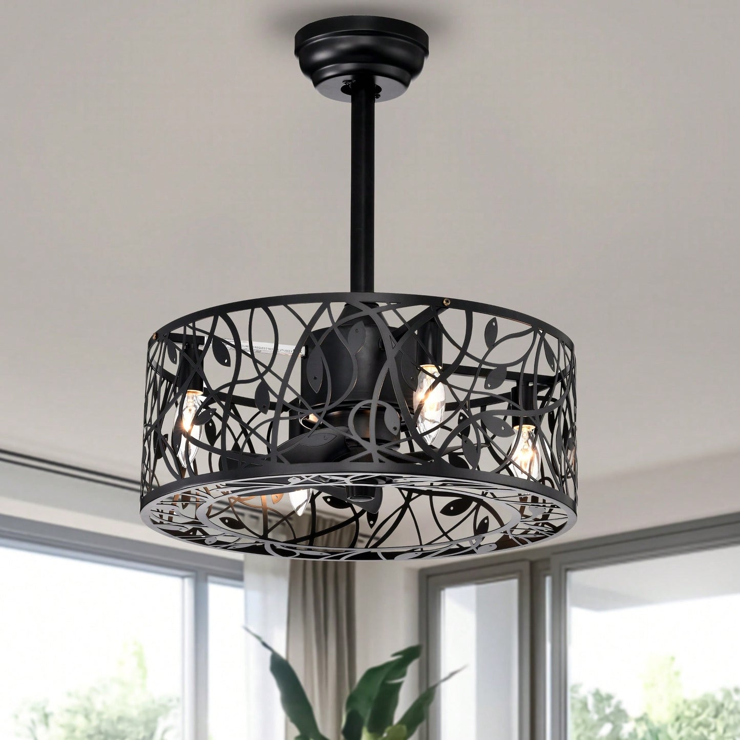 5 Blades Ceiling Fan Lamps, Industrial Style Vintage Fan Ceiling Fan With 3 Speeds Adjustable For Living Room, Bedroom, Kitchen