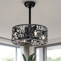 5 Blades Ceiling Fan Lamps, Industrial Style Vintage Fan Ceiling Fan With 3 Speeds Adjustable For Living Room, Bedroom, Kitchen