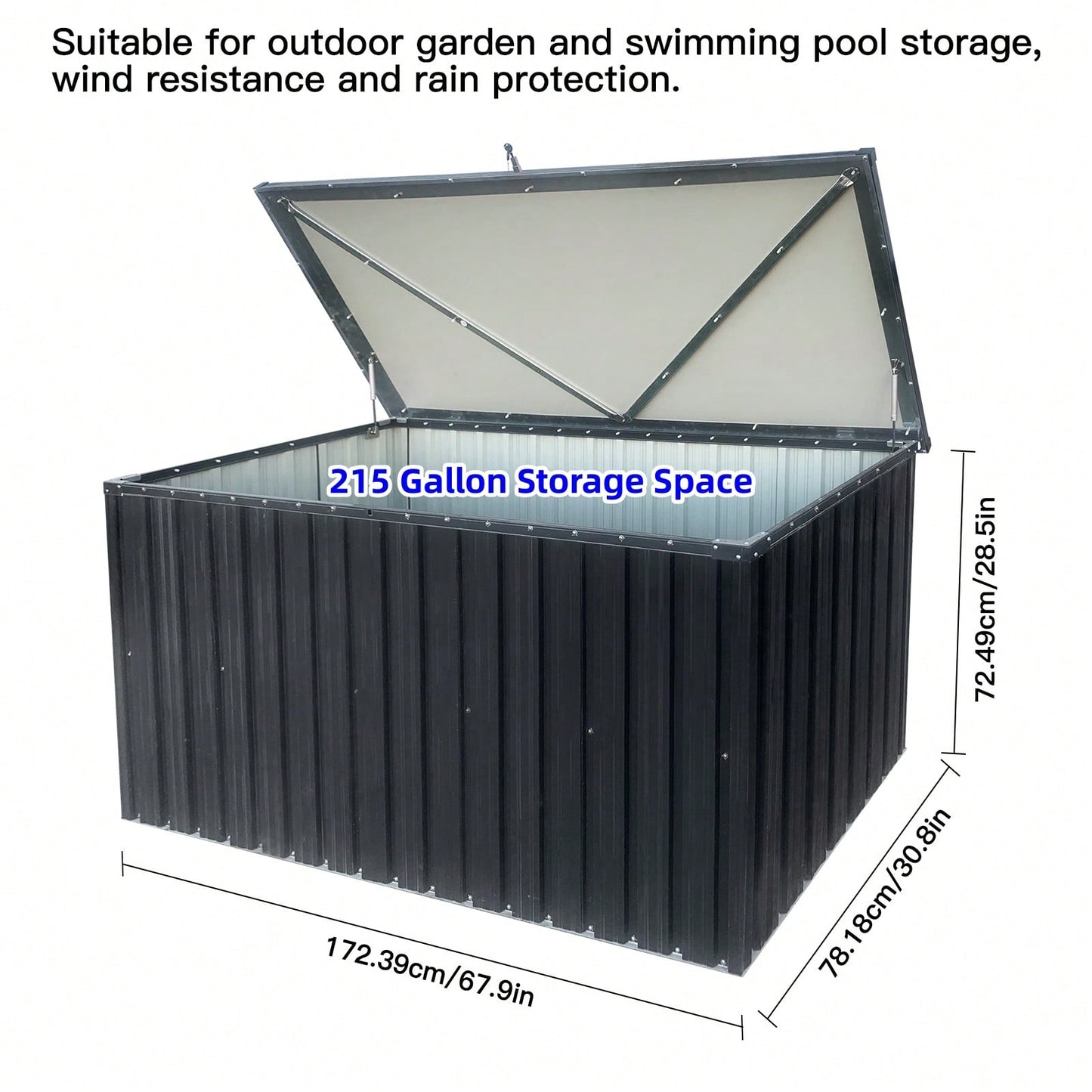 Large Weatherproof Outdoor Storage Box for Patio Garden Toys Cushions and Tools