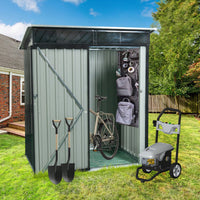 5ft X 3ft Outdoor Metal Storage Shed With Transparent Plate, Rust Resistant, Easy To Assemble