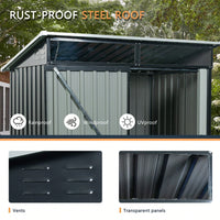 5ft X 3ft Outdoor Metal Storage Shed With Transparent Plate, Rust Resistant, Easy To Assemble