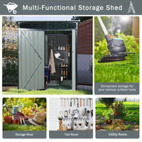 5ft X 3ft Outdoor Metal Storage Shed With Transparent Plate, Rust Resistant, Easy To Assemble