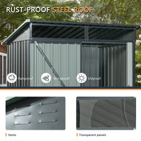 5ft X 3ft Outdoor Metal Storage Shed With Transparent Plate, Rust Resistant, Easy To Assemble