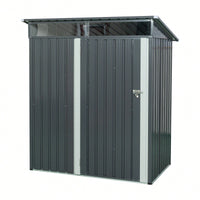 5ft X 3ft Outdoor Metal Storage Shed With Transparent Plate, Rust Resistant, Easy To Assemble