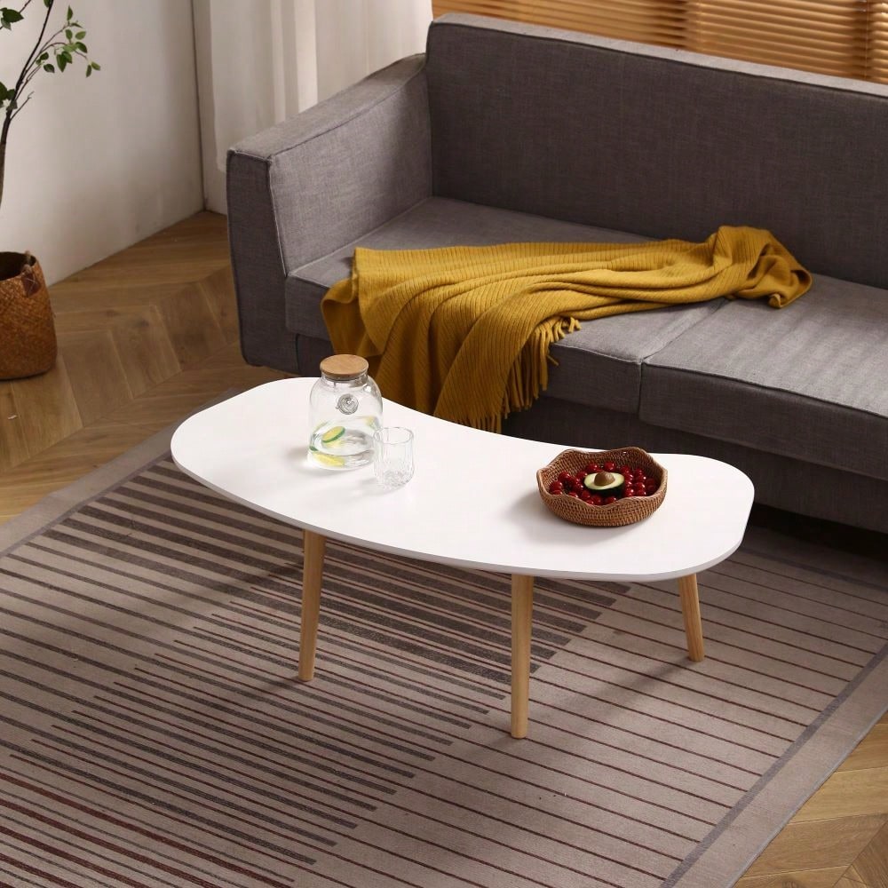 Nut-Shaped Coffee Table With Solid Wood Legs