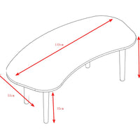 Nut-Shaped Coffee Table With Solid Wood Legs