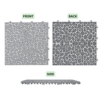 Waterproof Interlocking Deck Tiles 12x12 Inch Anti-Slip Outdoor Shower Balcony Pebble Stone Pattern Pack of 12 440 LBS Capacity