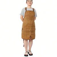 Heavy Duty Waxed Canvas Carpenter Apron, Waterproof, Adjustable, 18 Oz