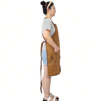 Heavy Duty Waxed Canvas Carpenter Apron, Waterproof, Adjustable, 18 Oz