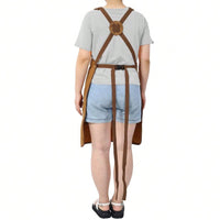 Heavy Duty Waxed Canvas Carpenter Apron, Waterproof, Adjustable, 18 Oz