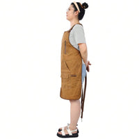 Heavy Duty Waxed Canvas Carpenter Apron, Waterproof, Adjustable, 18 Oz