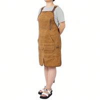 Heavy Duty Waxed Canvas Carpenter Apron, Waterproof, Adjustable, 18 Oz