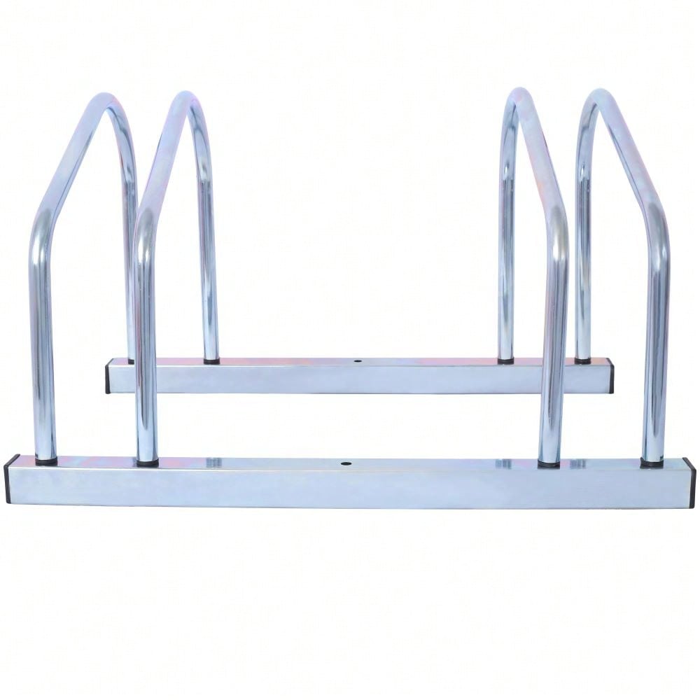 2 Bikes Floor Bike Stand, Bike Parking Rack Garage Bike Storage Stand Indoor/Outdoor 22-28" Wheel Stand