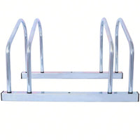 2 Bikes Floor Bike Stand, Bike Parking Rack Garage Bike Storage Stand Indoor/Outdoor 22-28" Wheel Stand