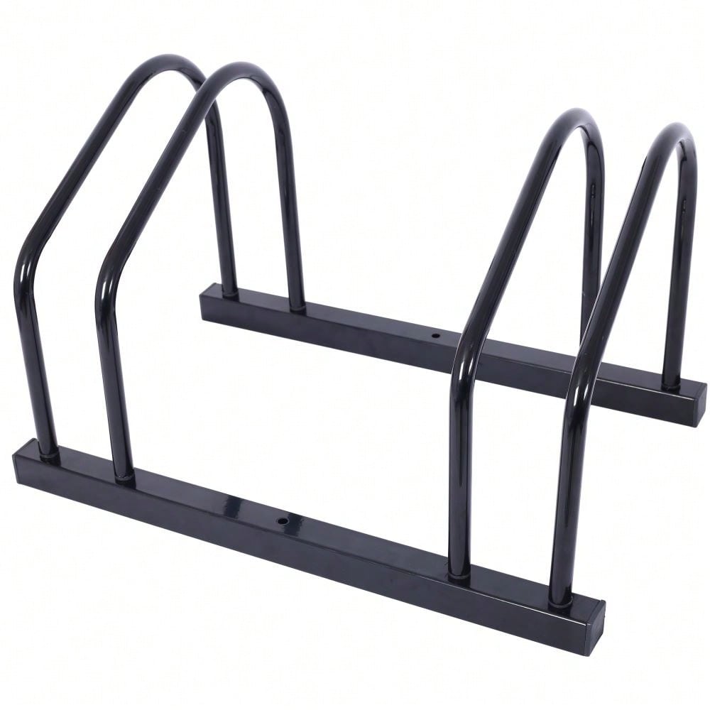 2 Bikes Floor Bike Stand, Bike Parking Rack Garage Bike Storage Stand Indoor/Outdoor 22-28" Wheel Stand