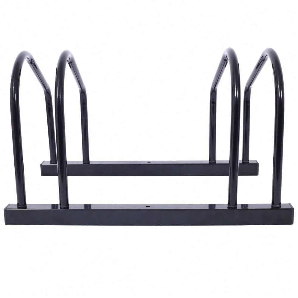 2 Bikes Floor Bike Stand, Bike Parking Rack Garage Bike Storage Stand Indoor/Outdoor 22-28" Wheel Stand