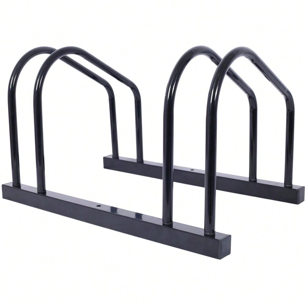 2 Bikes Floor Bike Stand, Bike Parking Rack Garage Bike Storage Stand Indoor/Outdoor 22-28" Wheel Stand