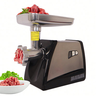 570W Stainless Steel Electric Meat Grinder and Sausage Stuffer with 3 Plates and Funnel