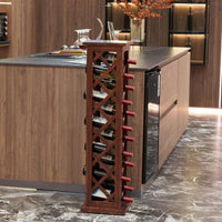 12 Bottles Freestanding Wine Rack, Rustic Wine Storage Rack, Freestanding Display Rack For Kitchen, Pantry, Cellar