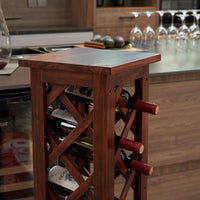 12 Bottles Freestanding Wine Rack, Rustic Wine Storage Rack, Freestanding Display Rack For Kitchen, Pantry, Cellar