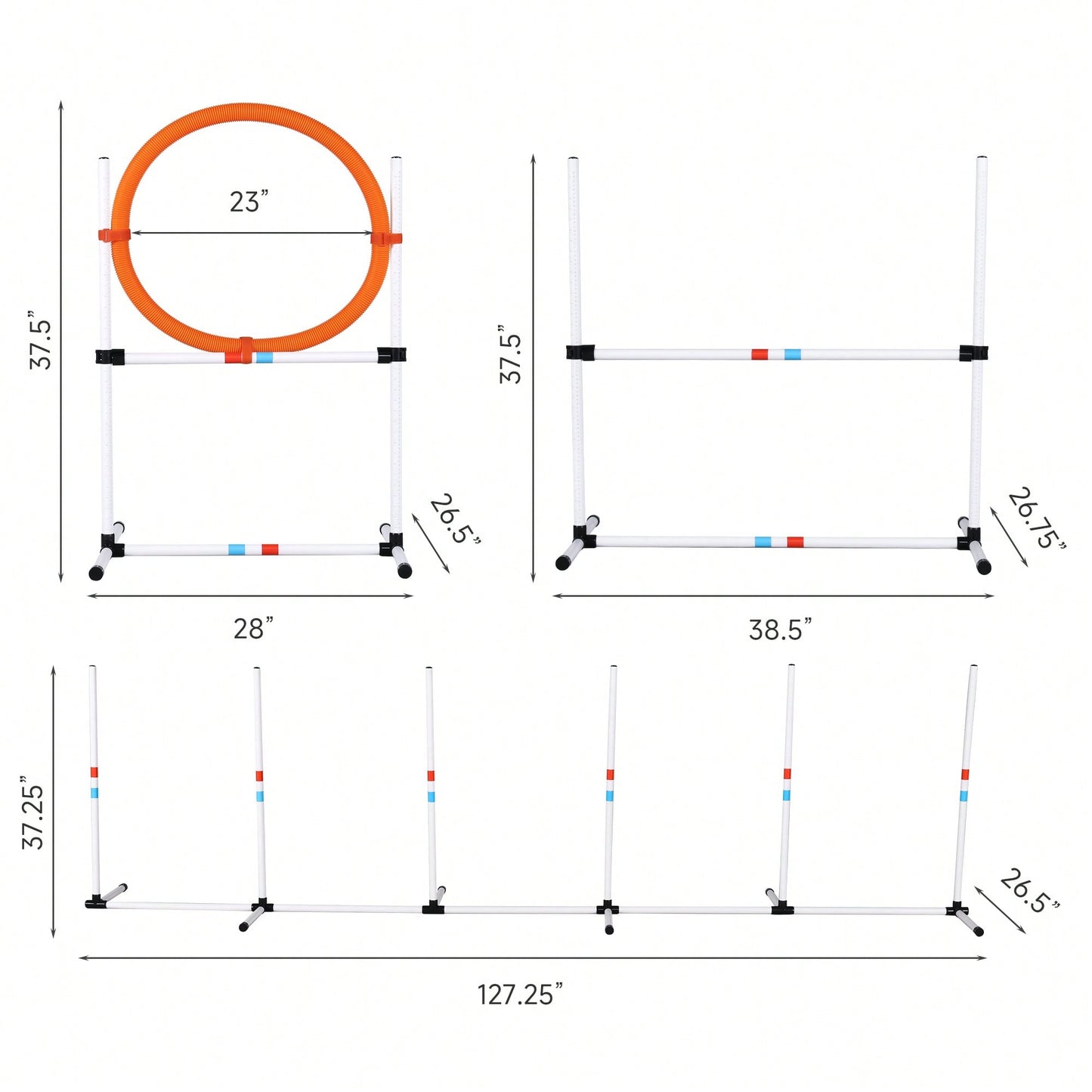 3PC Dog Agility Equipment Set, Obstacle Course Exercise For Dog