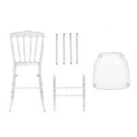 Modern Transparent Acrylic Dining Chair - Elegant Stackable Side Chair For Wedding Reception, Banquet, Party, Event, Hotel (Set Of 4)