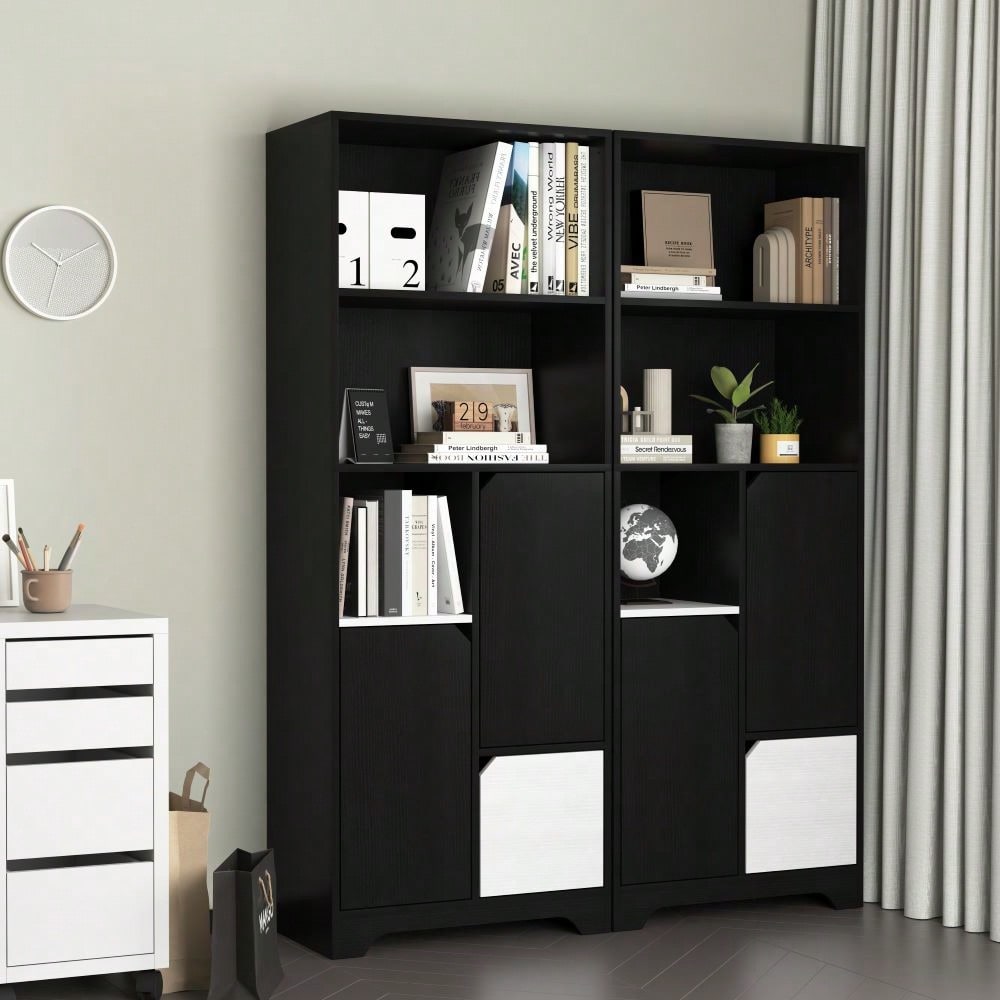 3-Shelf Storage Cabinet With Drawer, Black, For Kitchen, Dining Room, Bathroom, Laundry, Living Room