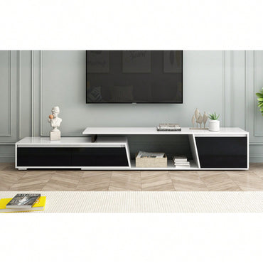 Modern Extendable TV Stand, Minimalist TV Console With Drawers & Cabinet For TVs Up To 100 Inches