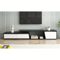 Modern Extendable TV Stand, Minimalist TV Console With Drawers & Cabinet For TVs Up To 100 Inches