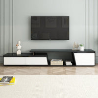 Modern Extendable TV Stand, Minimalist TV Console With Drawers & Cabinet For TVs Up To 100 Inches