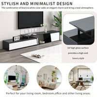 Modern Extendable TV Stand, Minimalist TV Console With Drawers & Cabinet For TVs Up To 100 Inches