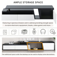 Modern Extendable TV Stand, Minimalist TV Console With Drawers & Cabinet For TVs Up To 100 Inches