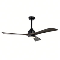 52 Inch Remote Control Wood Ceiling Fan with Lights Quiet Motor 3 Blades 6 Speed Reversible for Living Room Bedroom Patio Indoor Use