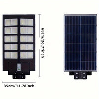 800W Solar LED Street Light with Motion Sensor Remote Control for Outdoor Security and Flood Lighting