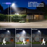 800W Solar LED Street Light with Motion Sensor Remote Control for Outdoor Security and Flood Lighting