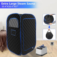 Portable Steam Sauna, Portable Sauna For Home, Sauna Tent Sauna Box With 3L Steamer With Remote Control And Folding Chair, Black