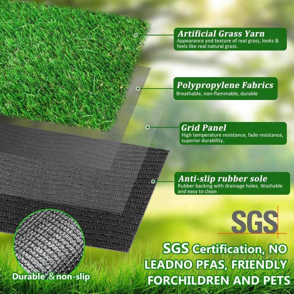 3FTx10FT Outdoor Artificial Grass Runner Rug