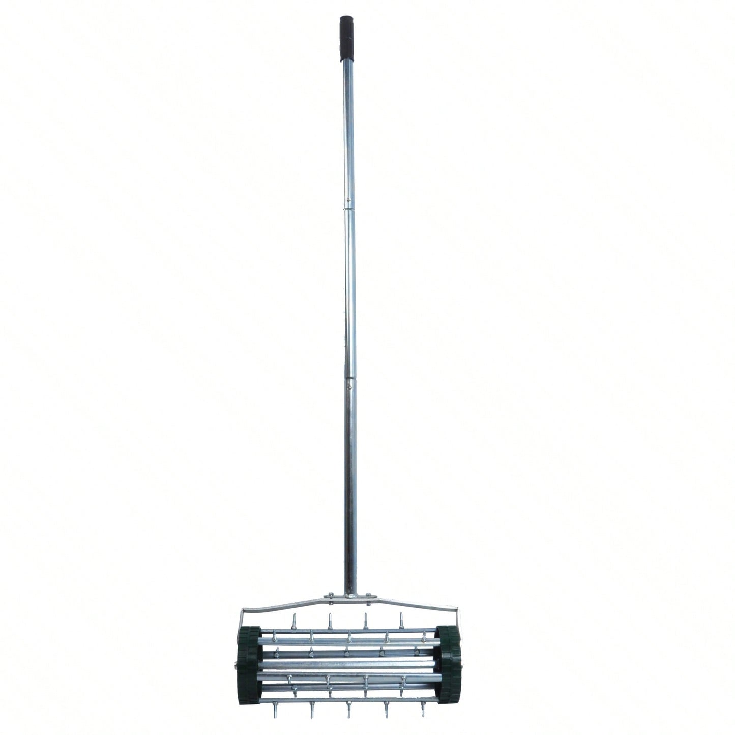 Heavy Duty Rotary Lawn Aerator with Long Steel Handle for Effective Soil Aeration and Grass Care