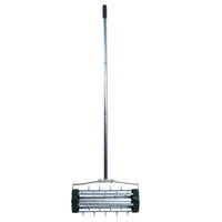 Heavy Duty Rotary Lawn Aerator with Long Steel Handle for Effective Soil Aeration and Grass Care