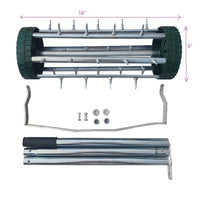 Heavy Duty Rotary Lawn Aerator with Long Steel Handle for Effective Soil Aeration and Grass Care