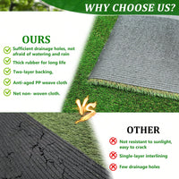 Thick 2FTx10FT Outdoor Artificial Grass Runner Rug for Patio Balcony Garden Lawn Dog Turf Mat 1.38 Inch Pile Height