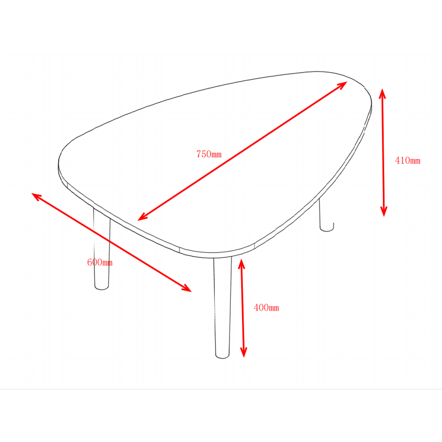 Modern Egg Shape Coffee Table
